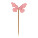 5pcs Cute Pink Pearl Butterfly Cake Topper Cupcake Picks Party Baby Shower