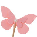 5pcs Cute Pink Pearl Butterfly Cake Topper Cupcake Picks Party Baby Shower