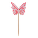 5pcs Glitter Pink Butterfly Design Cupcake Picks Wedding Christmas Baby Shower Cake Toppers Food Sticks Baking Accessories