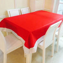 Bright Red Felt Tablecloth Table Cover Christmas Home Ornament 70 x 52 in