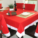 Bright Red Felt Tablecloth Table Cover Christmas Home Ornament 70 x 52 in