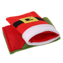 2pcs Festive Rectangle Xmas Kitchen Cutlery Tableware Spoon Silverware Holder Bags Table Decoration Gifts