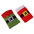 2pcs Festive Rectangle Xmas Kitchen Cutlery Tableware Spoon Silverware Holder Bags Table Decoration Gifts