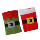 2pcs Festive Rectangle Xmas Kitchen Cutlery Tableware Spoon Silverware Holder Bags Table Decoration Gifts