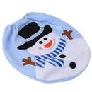 Snowman Toilet Seat Cover Bathroom Xmas Decoration Snowman Light Blue