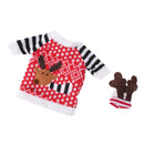 Merry Christmas Wine Bottle Cover Knitted Reindeer Sweater and Hat Xmas Party Dinner Table Decor
