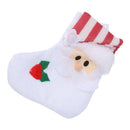 Cute White Santa Stocking Shaped Cutlery Holder Bag Christmas Home Party Decoration