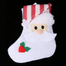 Cute White Santa Stocking Shaped Cutlery Holder Bag Christmas Home Party Decoration