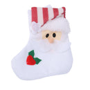 Cute White Santa Stocking Shaped Cutlery Holder Bag Christmas Home Party Decoration