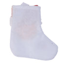 Cute White Santa Stocking Shaped Cutlery Holder Bag Christmas Home Party Decoration