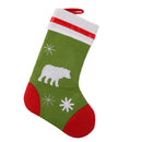 Green Red Christmas Bear Stocking Sock Bag Xmas Tree Home Decor Ornament