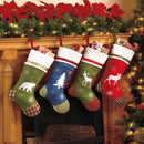 4pcs Festive Beer Reindeer Sheep Tree Christmas Stockings Large Sock Kids Children Candy Gift Bags 40 x 26cm