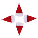 Pack of 4pcs Festive Christmas Bottle Top Santa Hat Covers Household Tableware Bags Home Decorations
