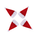 Pack of 4pcs Festive Christmas Bottle Top Santa Hat Covers Household Tableware Bags Home Decorations