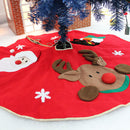 Christmas Tree Skirt Santa Snowman Reindeer Pattern Xmas Carpet Apron Holiday Base Stand Party Home Decoration