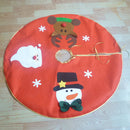 Christmas Tree Skirt Santa Snowman Reindeer Pattern Xmas Carpet Apron Holiday Base Stand Party Home Decoration