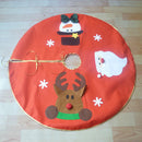 Christmas Tree Skirt Santa Snowman Reindeer Pattern Xmas Carpet Apron Holiday Base Stand Party Home Decoration