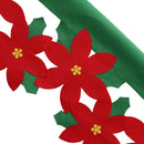 Christmas Flower Leaf Curtain Xmas Holiday Party Window Door Decorations Green&Red
