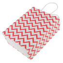 Durable Easy Carry Wave Pattern Design Paper Shopping Bags With Rope Handles Birthday Wedding Gift Bag Pack of 12PCS Red