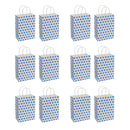 Polka Dot Pattern Design Paper Shopping Bags With Handles Birthday Wedding Gift Shopping Handbag Pack of 12PCS Dark Blue