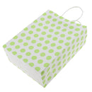Polka Dot Pattern Design Paper Shopping Bags With Handles Birthday Wedding Gift Shopping Handbag Pack of 12PCS Light Green