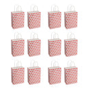 Polka Dot Pattern Design Paper Shopping Bags With Handles Birthday Wedding Gift Shopping Handbag Pack of 12PCS Red