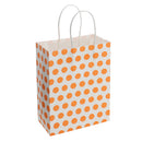Polka Dot Pattern Design Paper Shopping Bags With Handles Birthday Wedding Gift Shopping Handbag Pack of 12PCS Orange