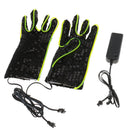 LED Flashing Gloves Fluorescent Green Sequins Black Fabric Rave Party Halloween Performance Gloves