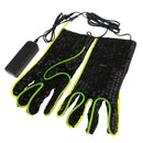 LED Flashing Gloves Fluorescent Green Sequins Black Fabric Rave Party Halloween Performance Gloves