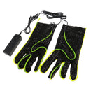 LED Flashing Gloves Fluorescent Green Sequins Black Fabric Rave Party Halloween Performance Gloves