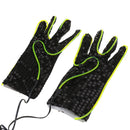 LED Flashing Gloves Fluorescent Green Sequins Black Fabric Rave Party Halloween Performance Gloves