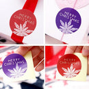 10 Sheets/80pcs Merry Christmas Festive Envelope Food Packing Bag Seals Purple Red Snowflake Candy Bag Box Gift Adhesive Stickers