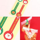 10 Sheets/80pcs Merry Christmas Festive Envelope Food Packing Bag Seals Green Red Santa Reindeer Candy Bag Box Gift Adhesive Stickers