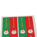 10 Sheets/80pcs Merry Christmas Festive Envelope Food Packing Bag Seals Green Red Santa Reindeer Candy Bag Box Gift Adhesive Stickers