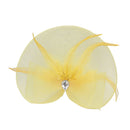 Fashionable Artificial Feather Charms Vintage Woman Headband Hairband for Women Wedding Cocktail Prom Party Hair Styling Yellow