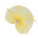 Fashionable Artificial Feather Charms Vintage Woman Headband Hairband for Women Wedding Cocktail Prom Party Hair Styling Yellow