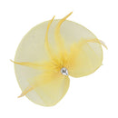 Fashionable Artificial Feather Charms Vintage Woman Headband Hairband for Women Wedding Cocktail Prom Party Hair Styling Yellow