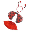 Pack of 3/Set Ladybird Head Hoop Wing Red Tutu Skirt Girls Fancy Dress Costume