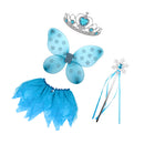 4 pieces Princess Butterfly Wings Snowflake Crystal Wands Crown Headband Fashion Skirt Costume Cosplay Party Accessories
