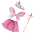 4/set Sweet Girls Pink Fairy Angel Costume Buttergly Wing/Tutu Skirt/Crown/Wand Fancy Dress