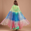 Women Girls Shining Rainbow Belly Dance Fairy Belly Dance 360 Degree Belly Wings