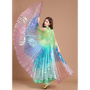 Women Girls Shining Rainbow Belly Dance Fairy Belly Dance 360 Degree Belly Wings