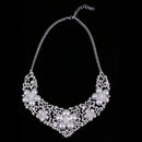 Stunning Bridal Wedding Crystal Flower Pearls Necklace Earrings Jewelry Sets