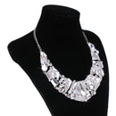Luxury Ladies Clear Crystal Statement Necklace & Dangle Earring Evening Party Jewelry Set