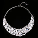 Luxury Ladies Clear Crystal Statement Necklace & Dangle Earring Evening Party Jewelry Set