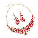 Luxury Crystal Rhinestone Earring Necklace Set Woman Bridal Jewellery Set