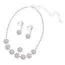 Bridal Sparkling Crystals Necklace Earrings Set for Wedding Prom Accessory