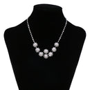 Bridal Sparkling Crystals Necklace Earrings Set for Wedding Prom Accessory
