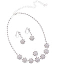 Bridal Sparkling Crystals Necklace Earrings Set for Wedding Prom Accessory