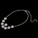 Bridal Sparkling Crystals Necklace Earrings Set for Wedding Prom Accessory